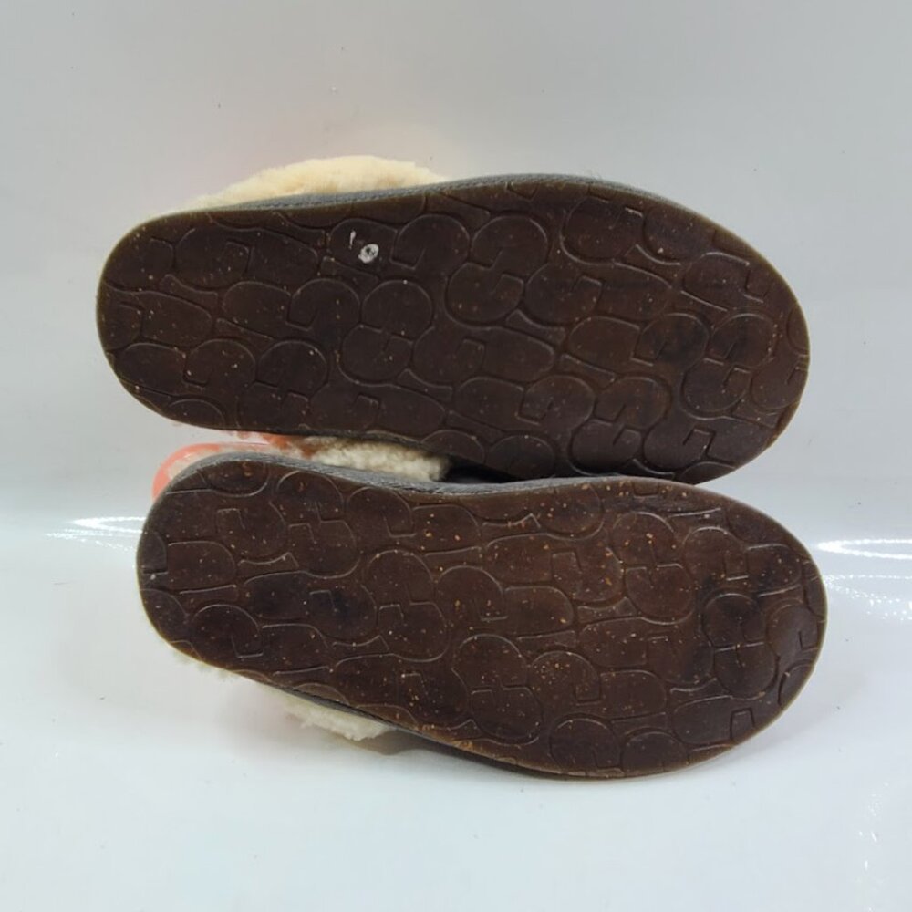 UGG Women's Gray White Scuffette II 5661 Suede Fur Slip-On Winter Slipper Size 5 - Picture 5 of 7